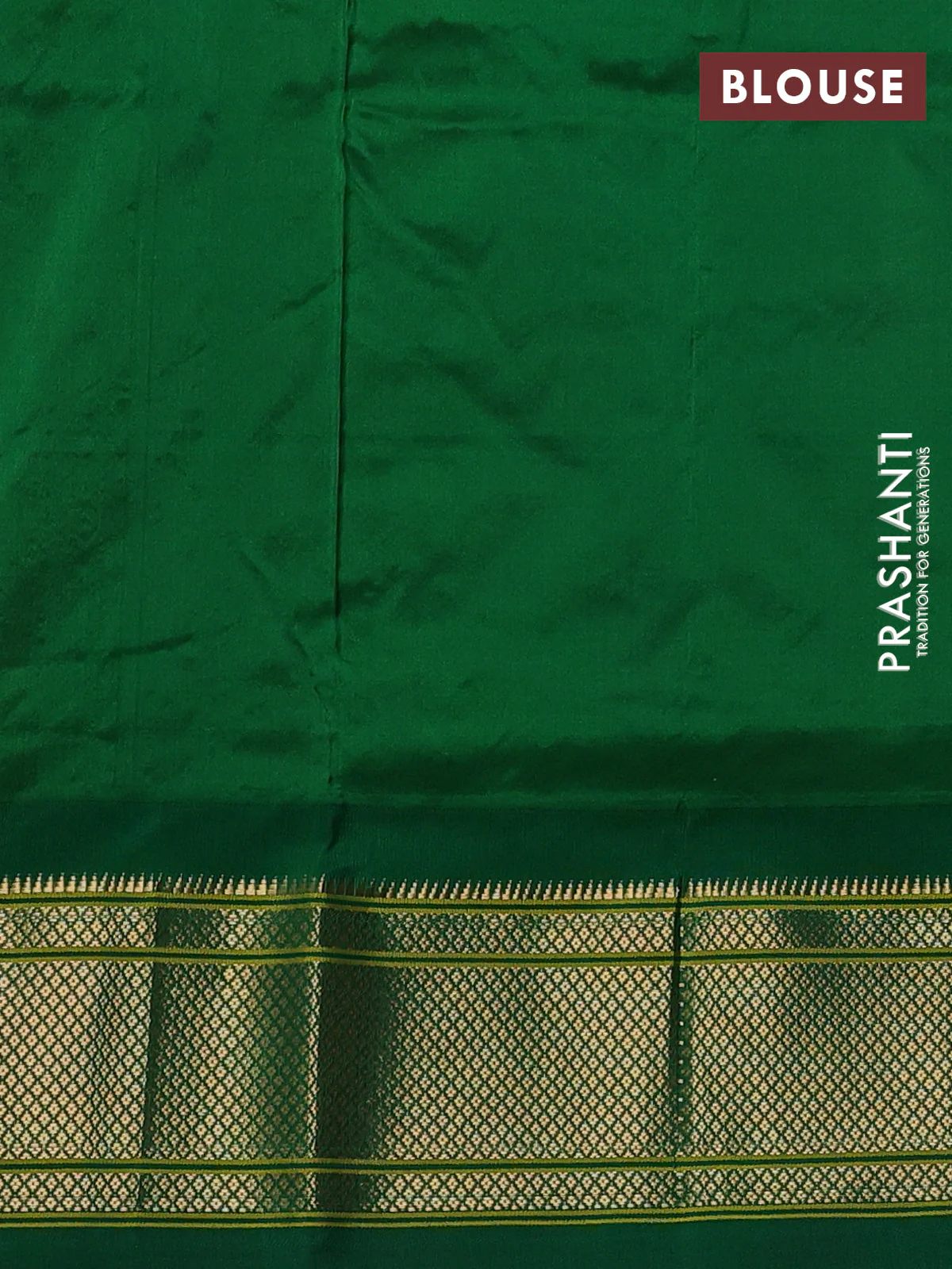 Pure paithani silk saree red and green with allover zari woven buttas and paithani weaving pallu - Image 4