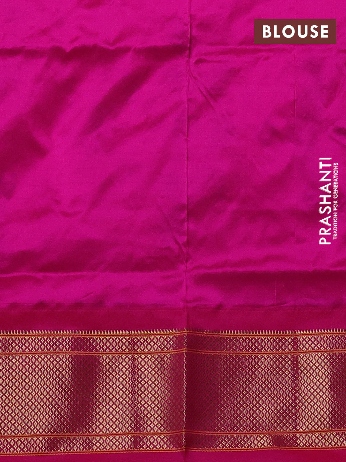 Pure paithani silk saree violet and pink with allover floral zari woven buttas and paithani weaving pallu - Image 4