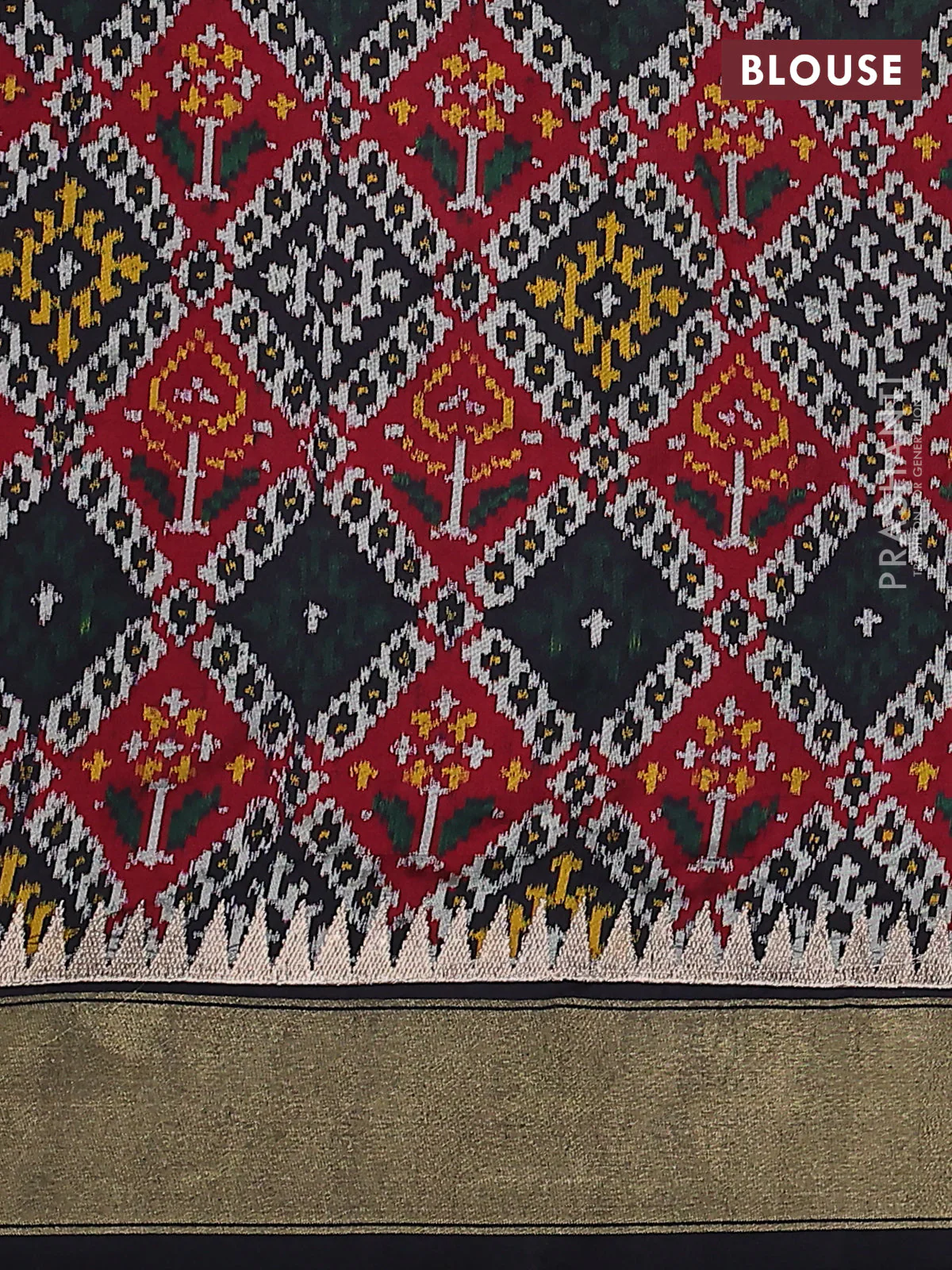 Pure raw silk saree black and maroon with embroidery buttas and embroidery butta zari border - Image 4