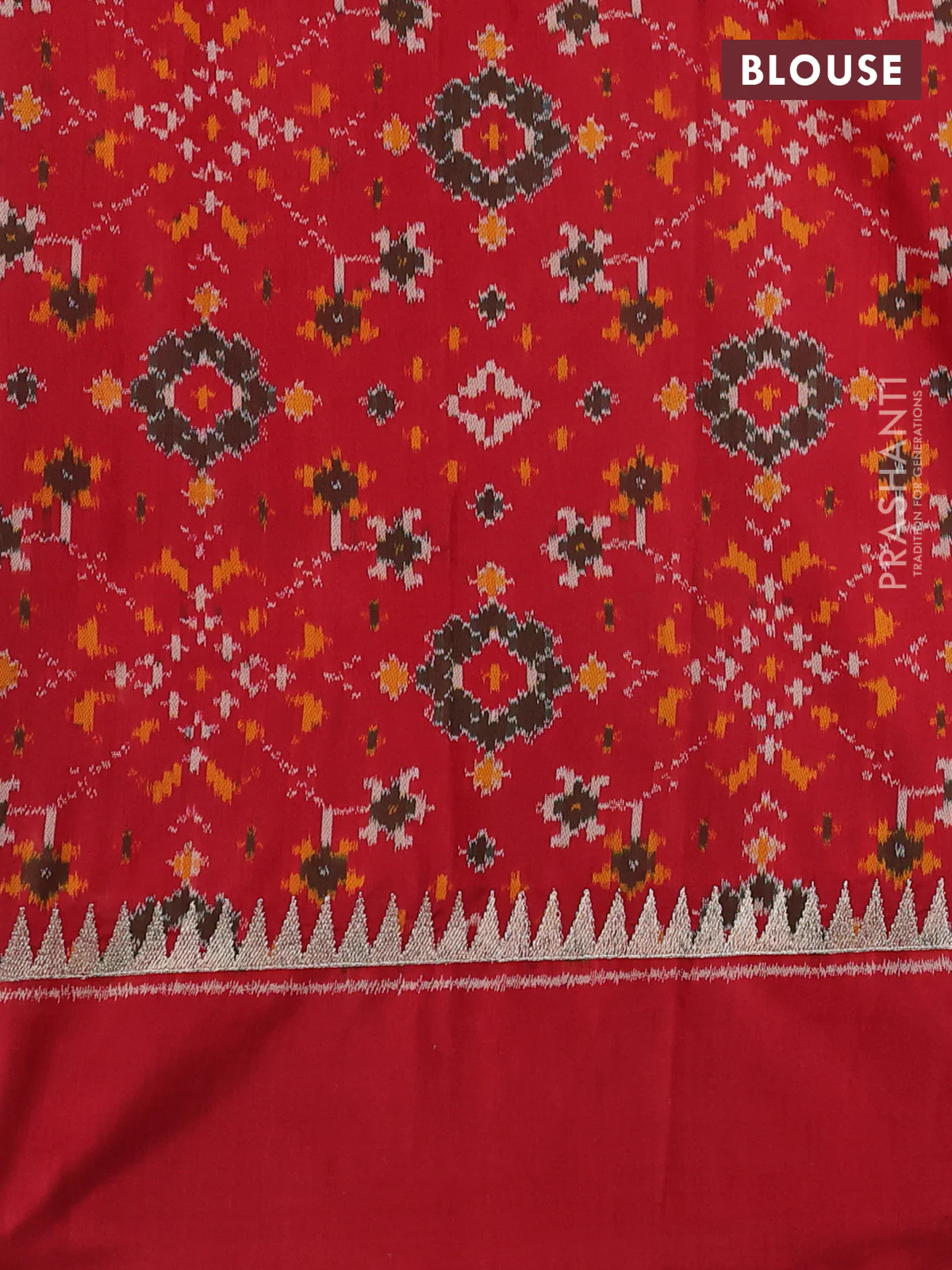 Pure raw silk saree black and red with embroidery buttas and embroidery butta zari border - Image 4