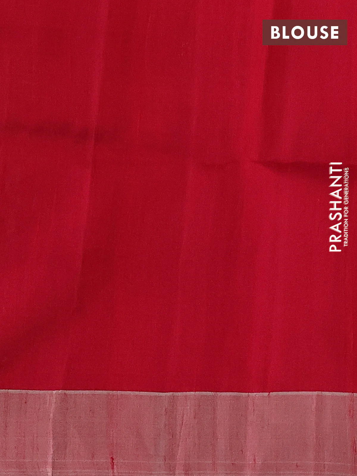 Pure raw silk saree green and reddish pink with allover silver zari geometric weaves and silver zari woven border - Image 4