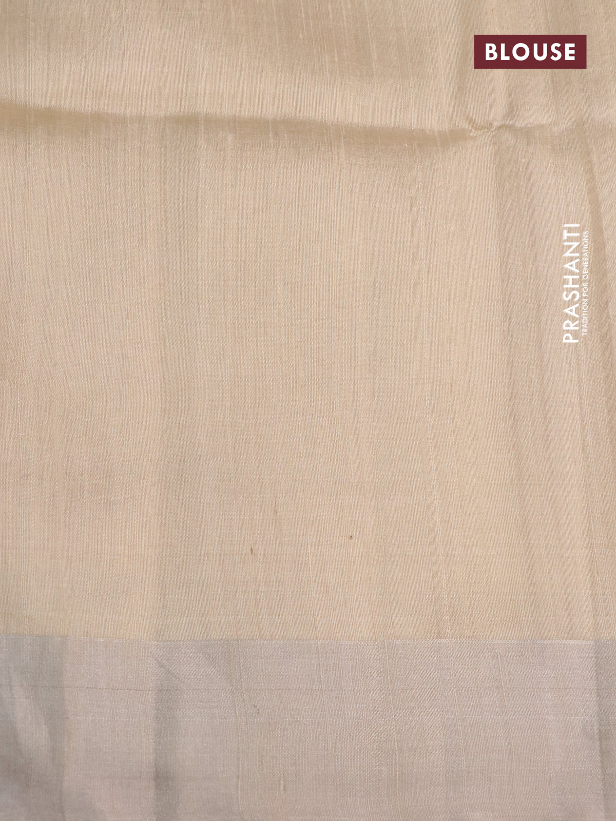 Pure raw silk saree pink and cream with allover silver zari weaves and silver zari woven border - Image 4