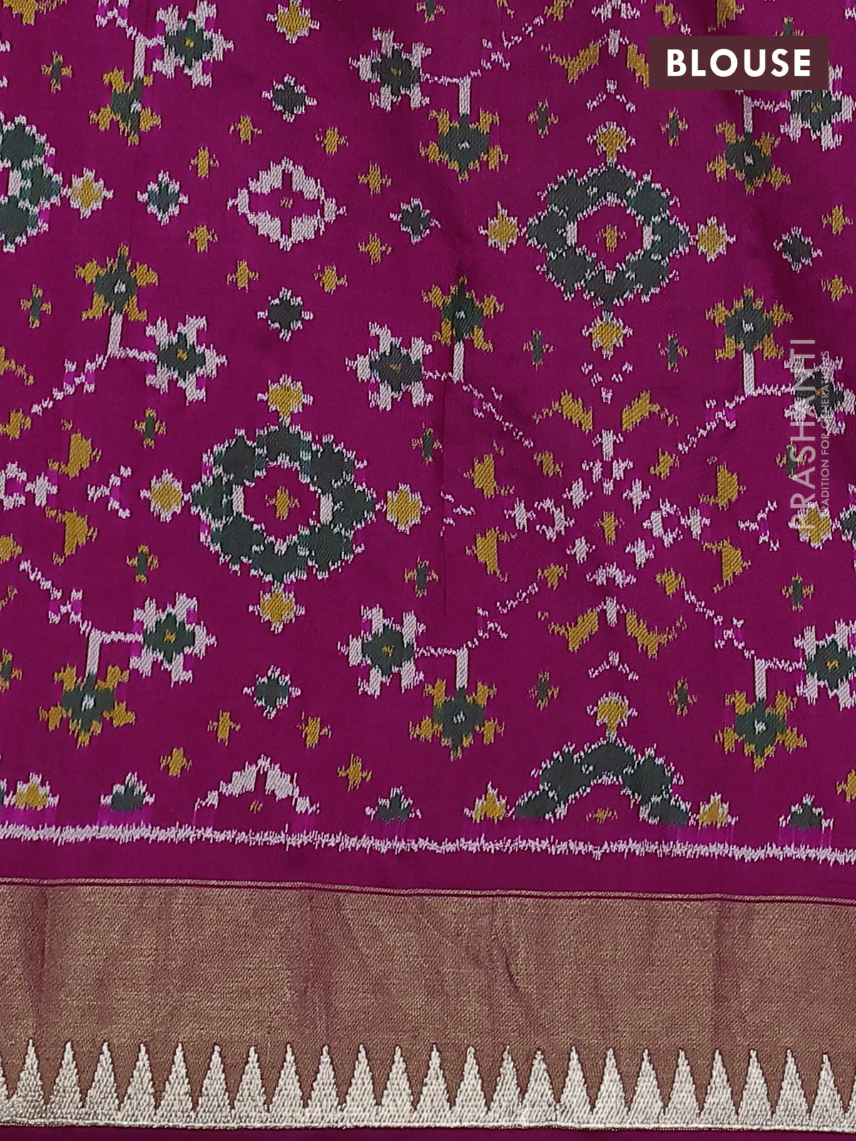 Pure raw silk saree purple with allover embroidery buttas and embroidery butta zari border - Image 4