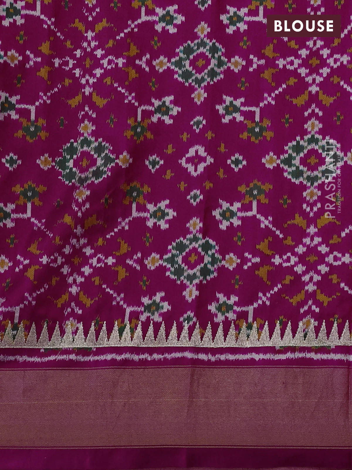 Pure raw silk saree purple with embroidery buttas and embroidery butta zari border - Image 4