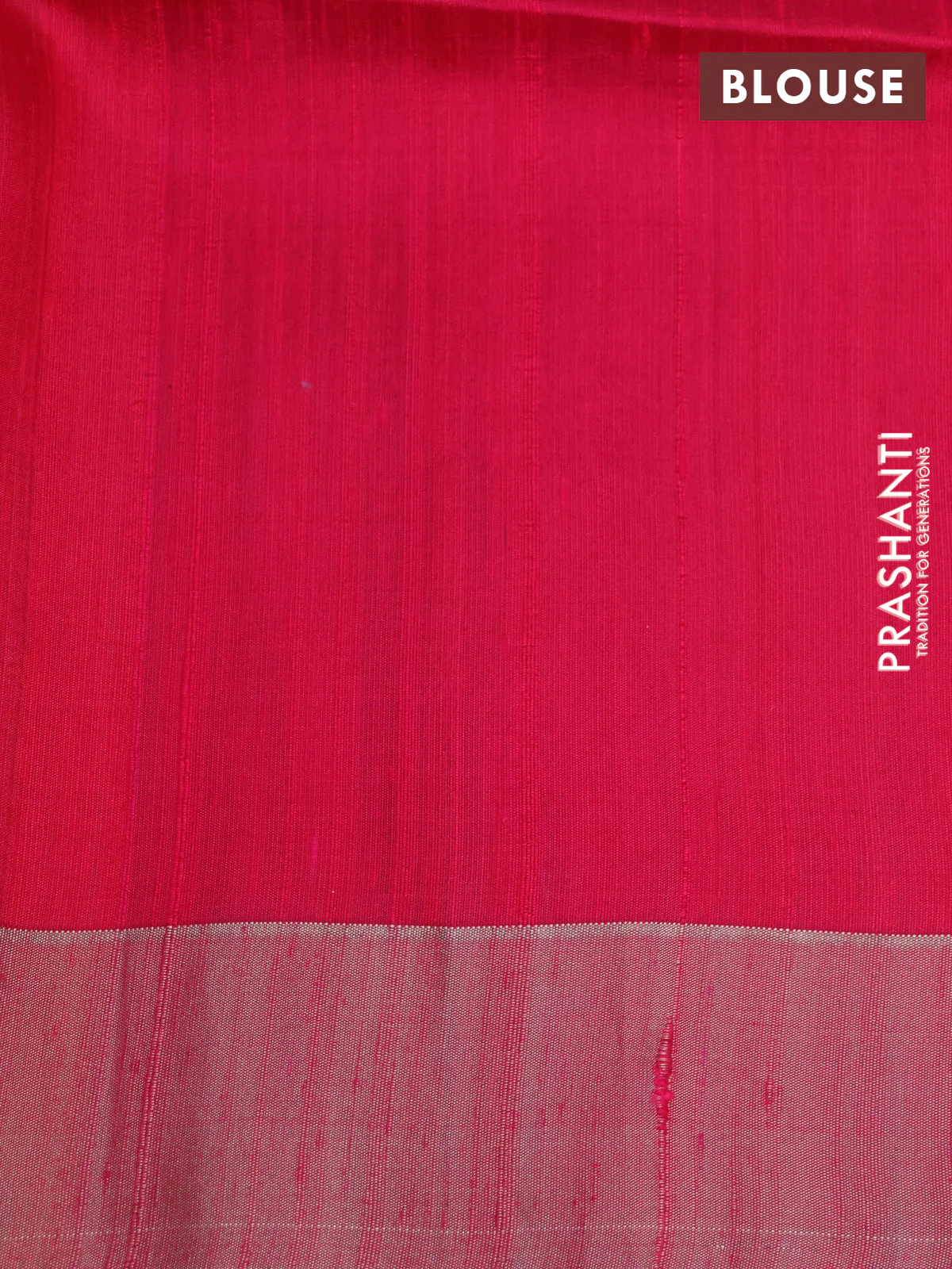 Pure raw silk saree teal blue and reddish pink with allover silver zari woven geometric buttas and zari woven border - Image 3