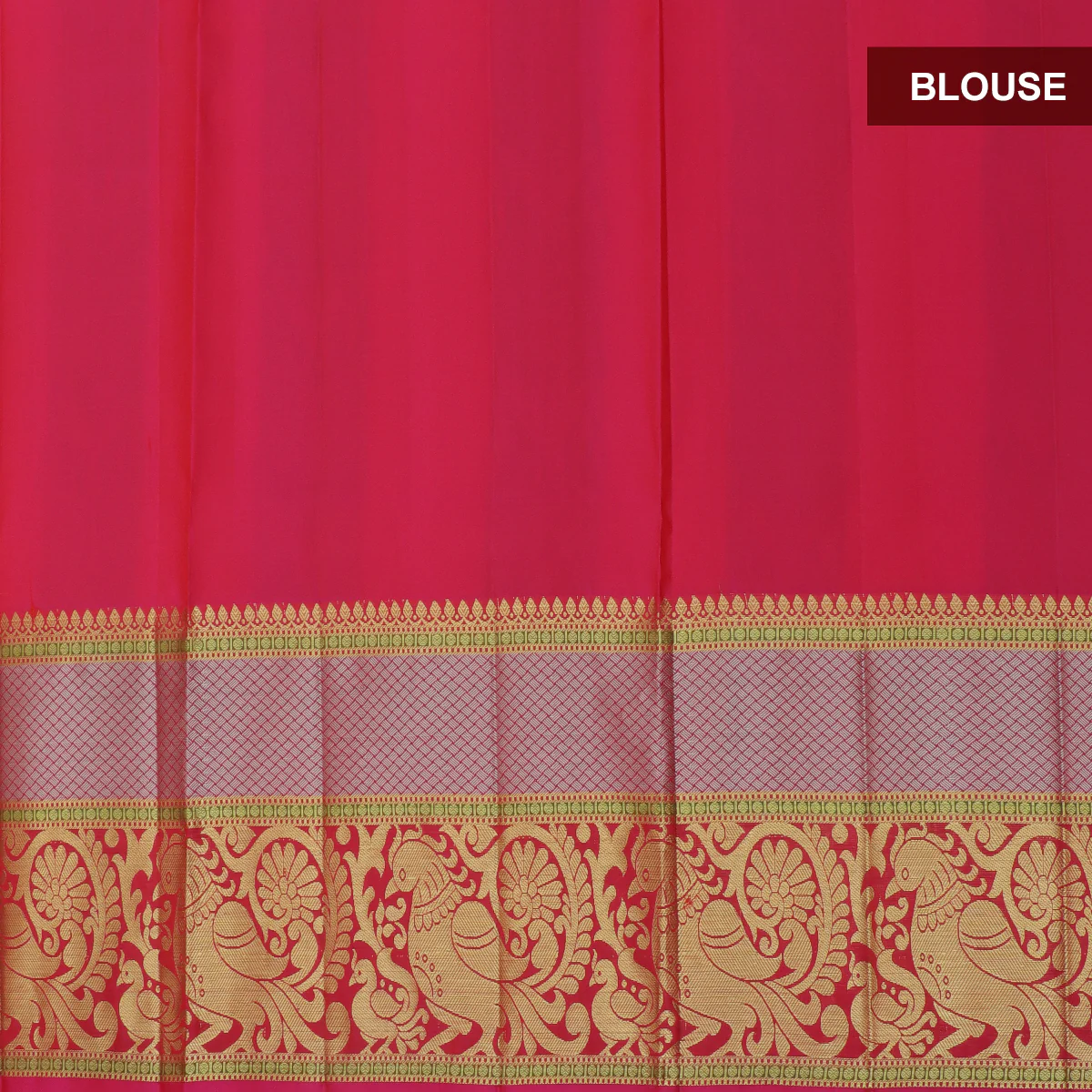 Pure silk half saree mango orange with allover silver zari floral buttas and contrast dark pink blouse & Dupatta - Image 4