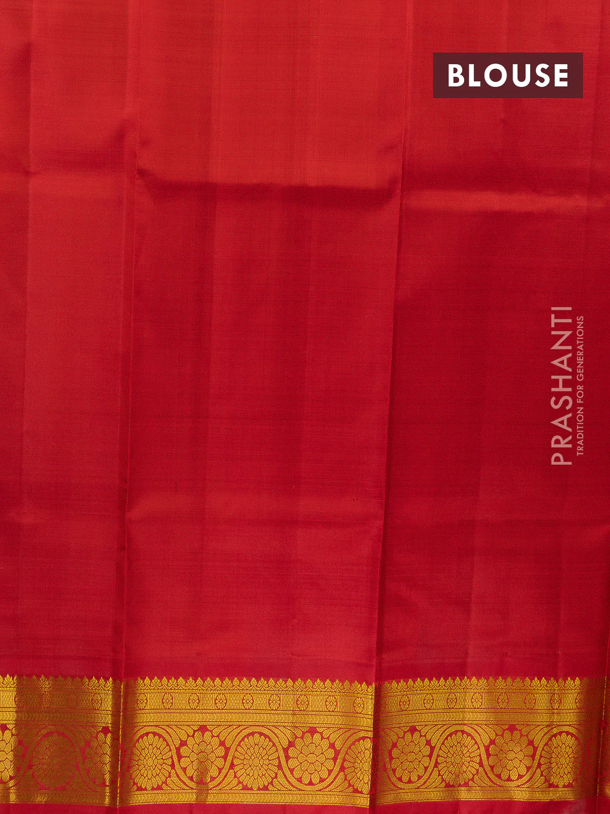 Pure silk lehenga dhawani cream and red with allover checked pattern and rich zari woven korvai border - Image 2