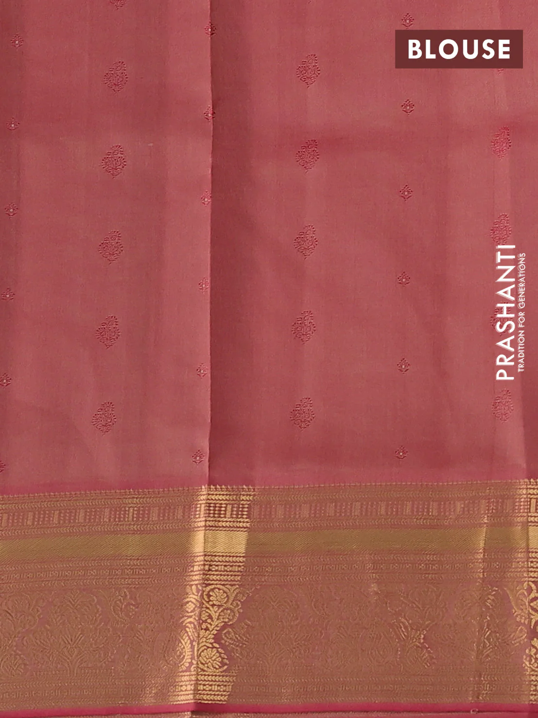 Pure soft silk saree beige and dual shade of pink with allover zari woven buttas and rich zari woven border - Image 3