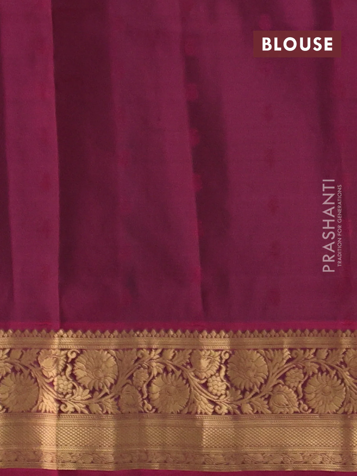 Pure soft silk saree black and dark magenta pink with allover zari woven buttas and rich zari woven border - Image 7
