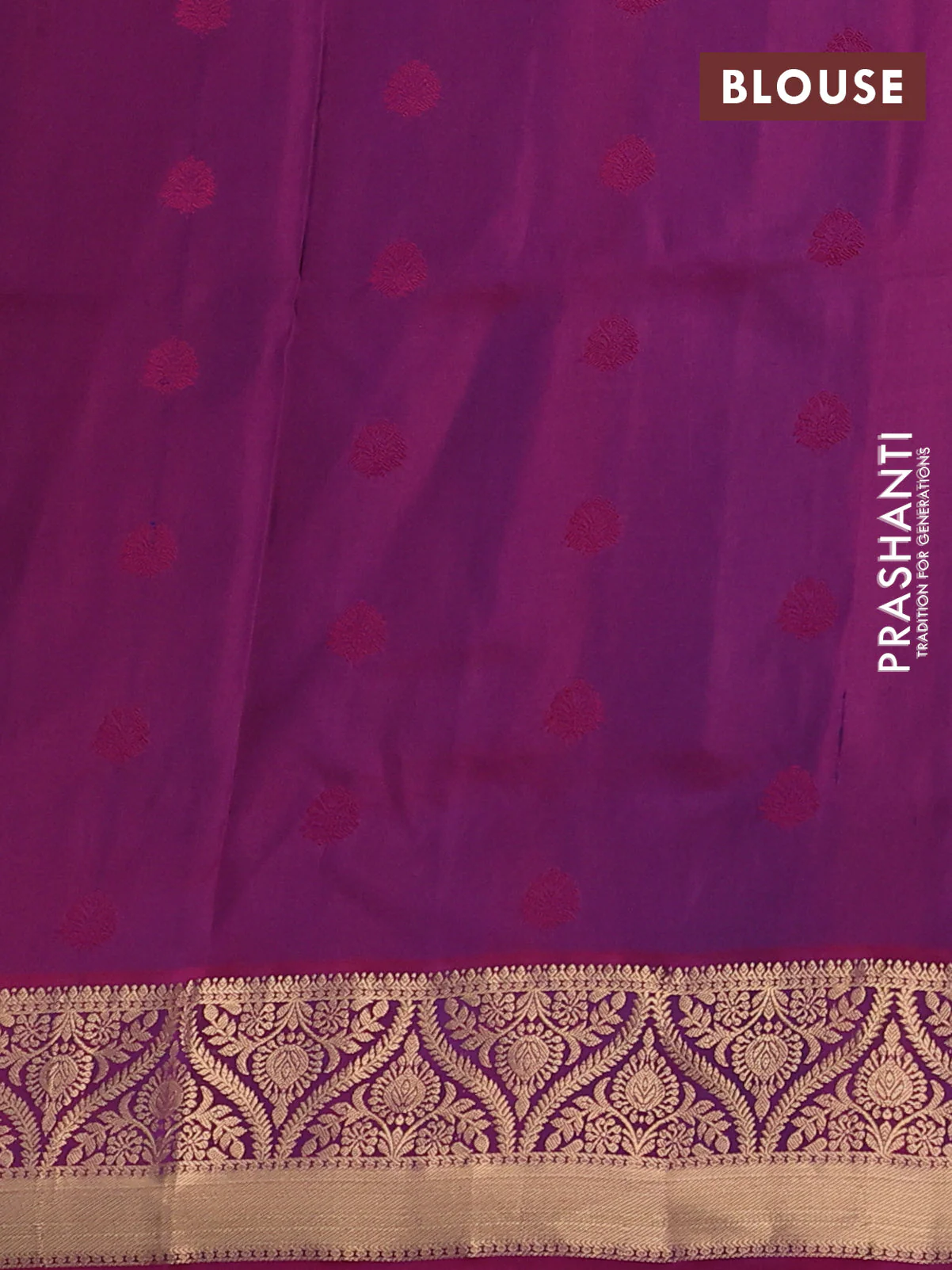 Pure soft silk saree blue and maroon with allover zari woven buttas and zari woven border - Image 3