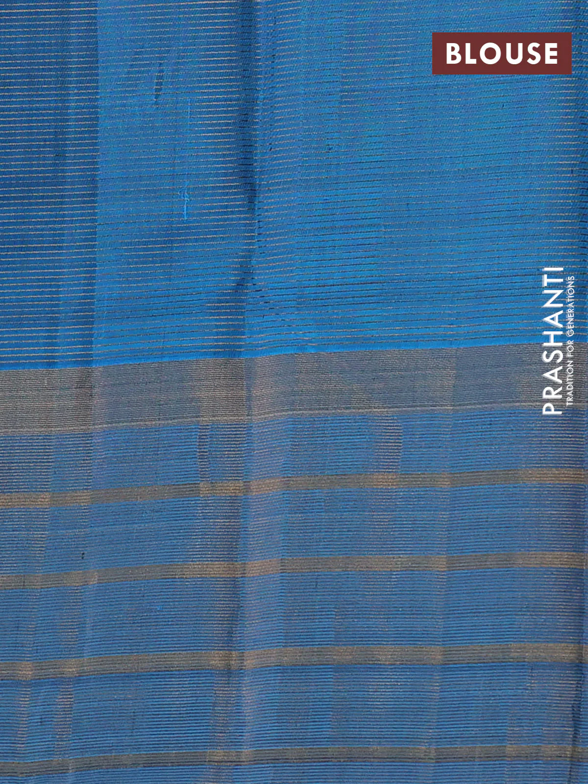 Pure soft silk saree bottle green and cs blue with allover small zari checked pattern and long zari woven border - Image 4