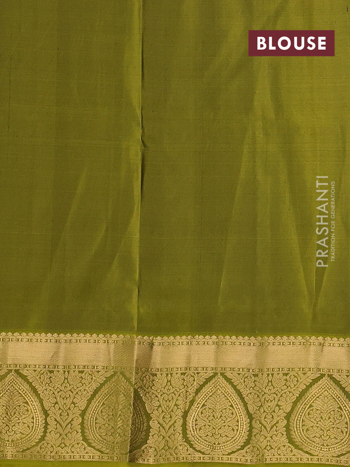 Pure soft silk saree cs blue and mehendi green with allover zari woven buttas and rich zari woven border - Image 3