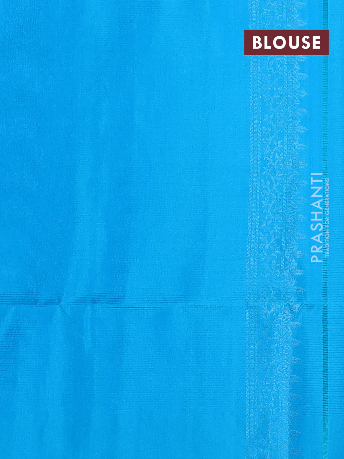 Pure soft silk saree cs blue with silver zari woven buttas and rich silver zari woven border - Image 4