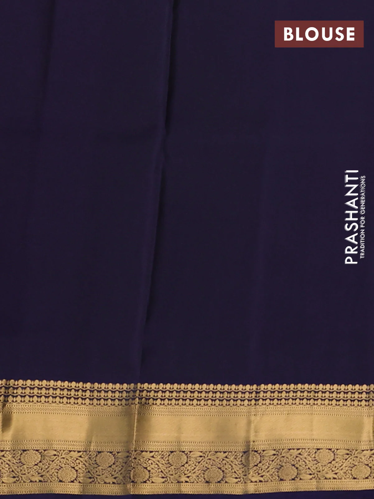 Pure soft silk saree dark grey and navy blue with allover zari woven buttas and rich zari woven border - Image 3