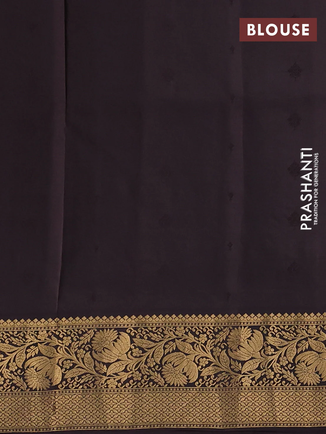 Pure soft silk saree dark mustard and coffee brown with allover zari woven buttas and rich zari woven floral border - Image 3