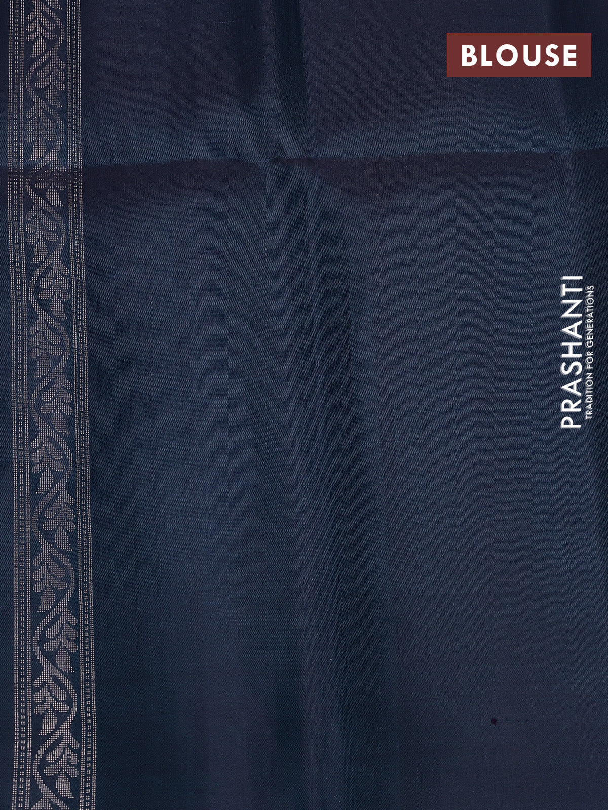 Pure soft silk saree dark peacock blue with zari woven buttas and long zari woven butta border - Image 4