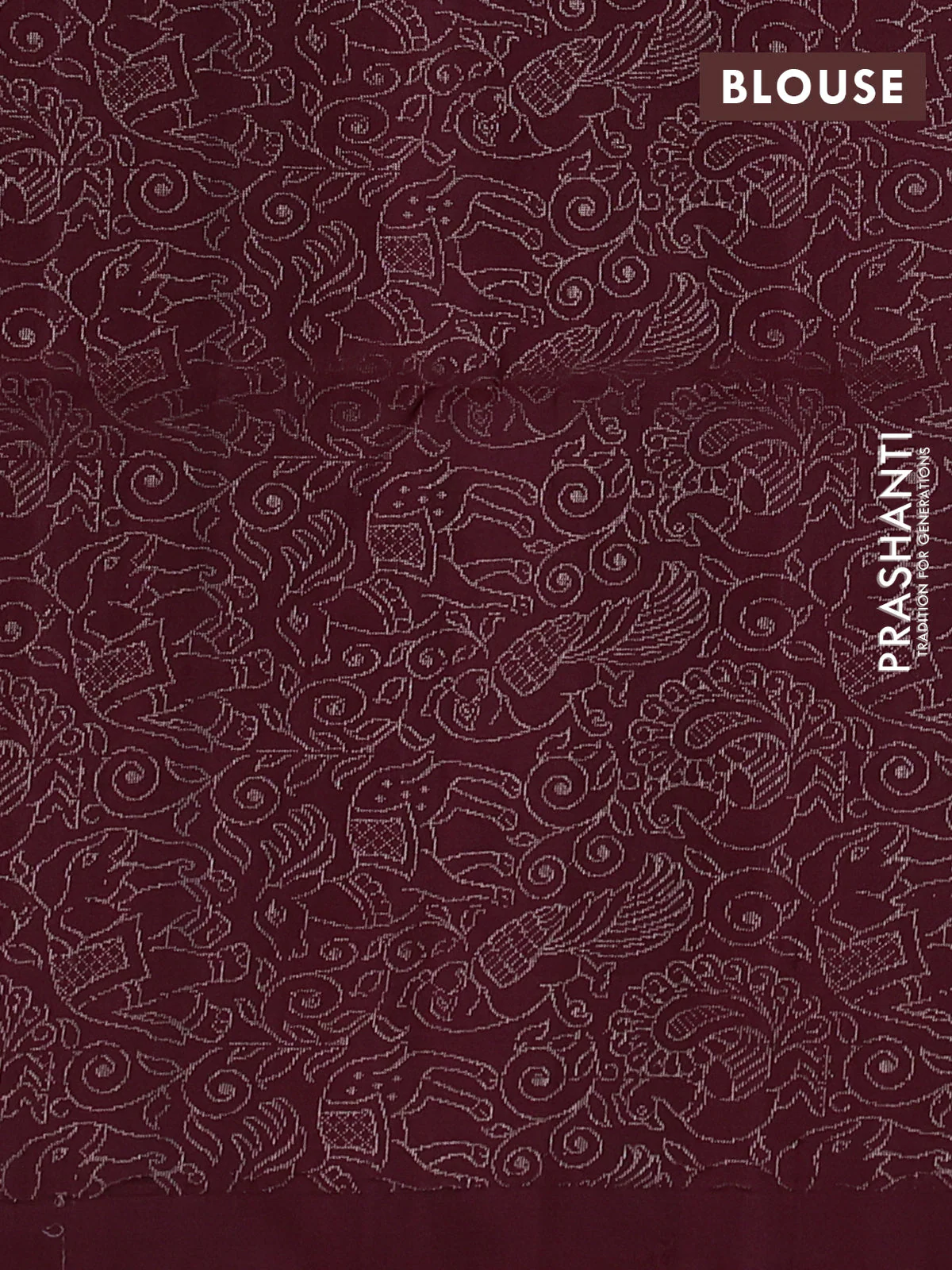 Pure soft silk saree deep maroon with zari woven buttas in borderless style - Image 4