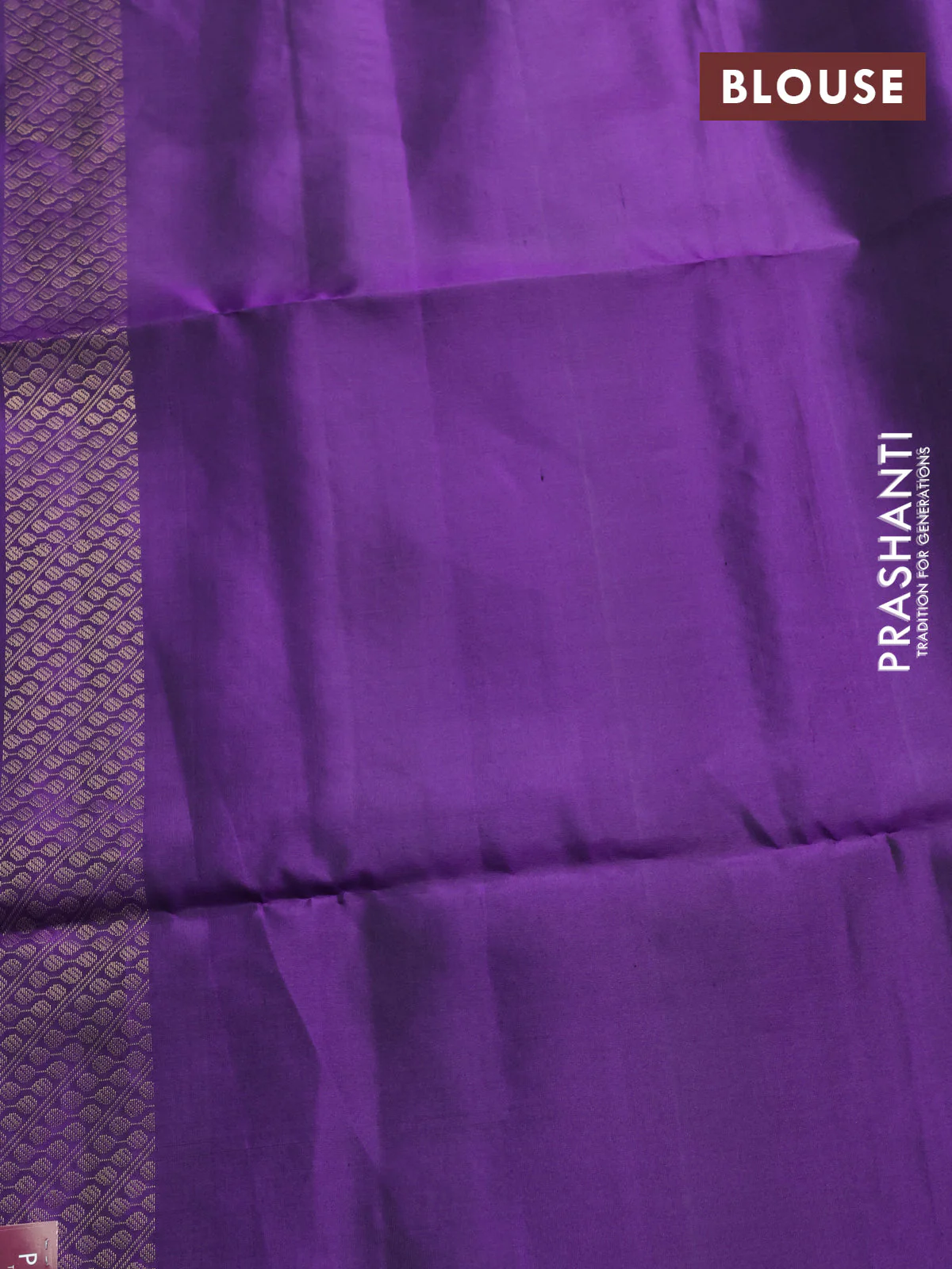 Pure soft silk saree dual shade of blue and violet with allover zari weaves & buttas in borderless style - Image 4