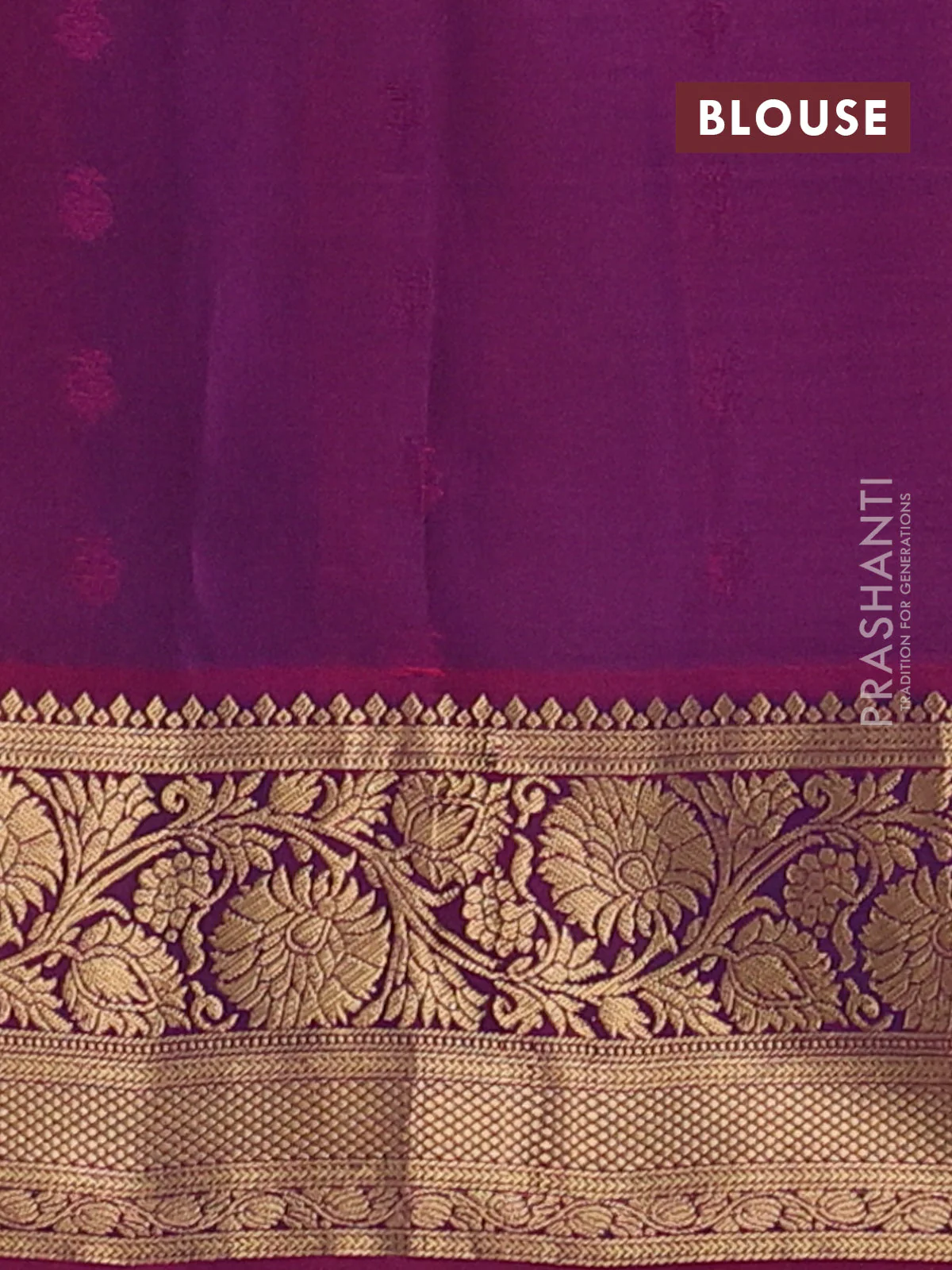 Pure soft silk saree dual shade of bluish green and purple with allover zari woven buttas and rich zari woven border - Image 3