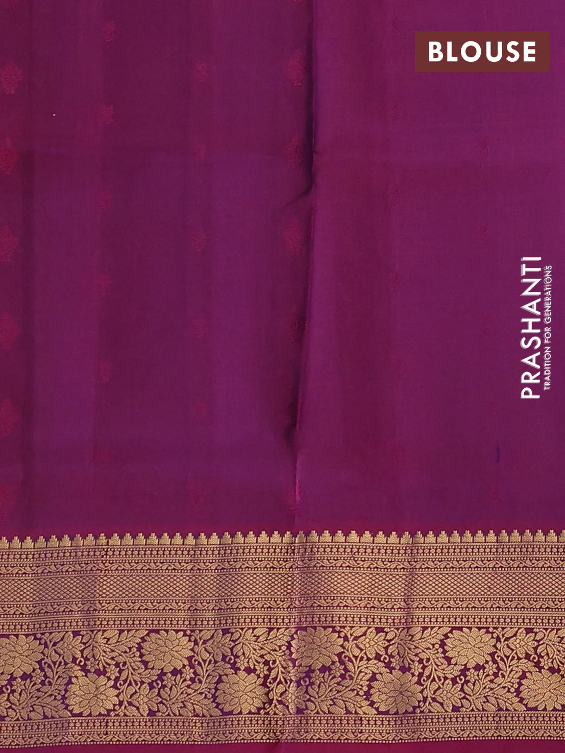 Pure soft silk saree dual shade of peacock green and dark magenta pink with allover zari woven buttas and zari woven floral border - Image 3