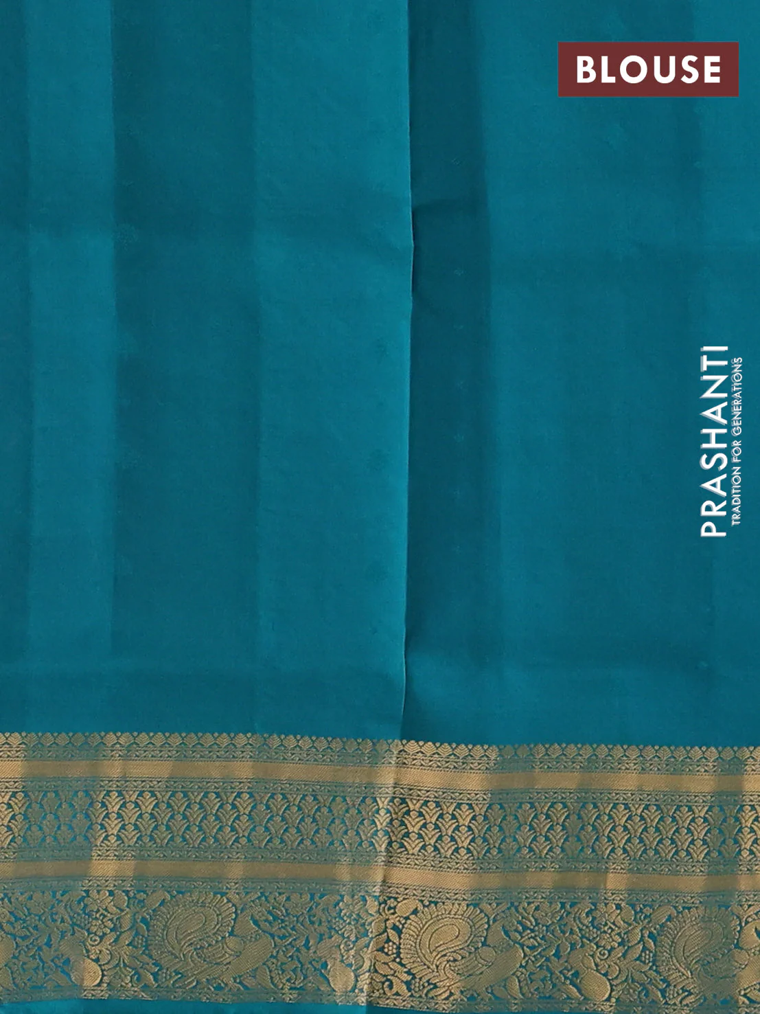 Pure soft silk saree dual shade of pinkish orange and teal green with allover zari woven buttas and zari woven annam border - Image 3