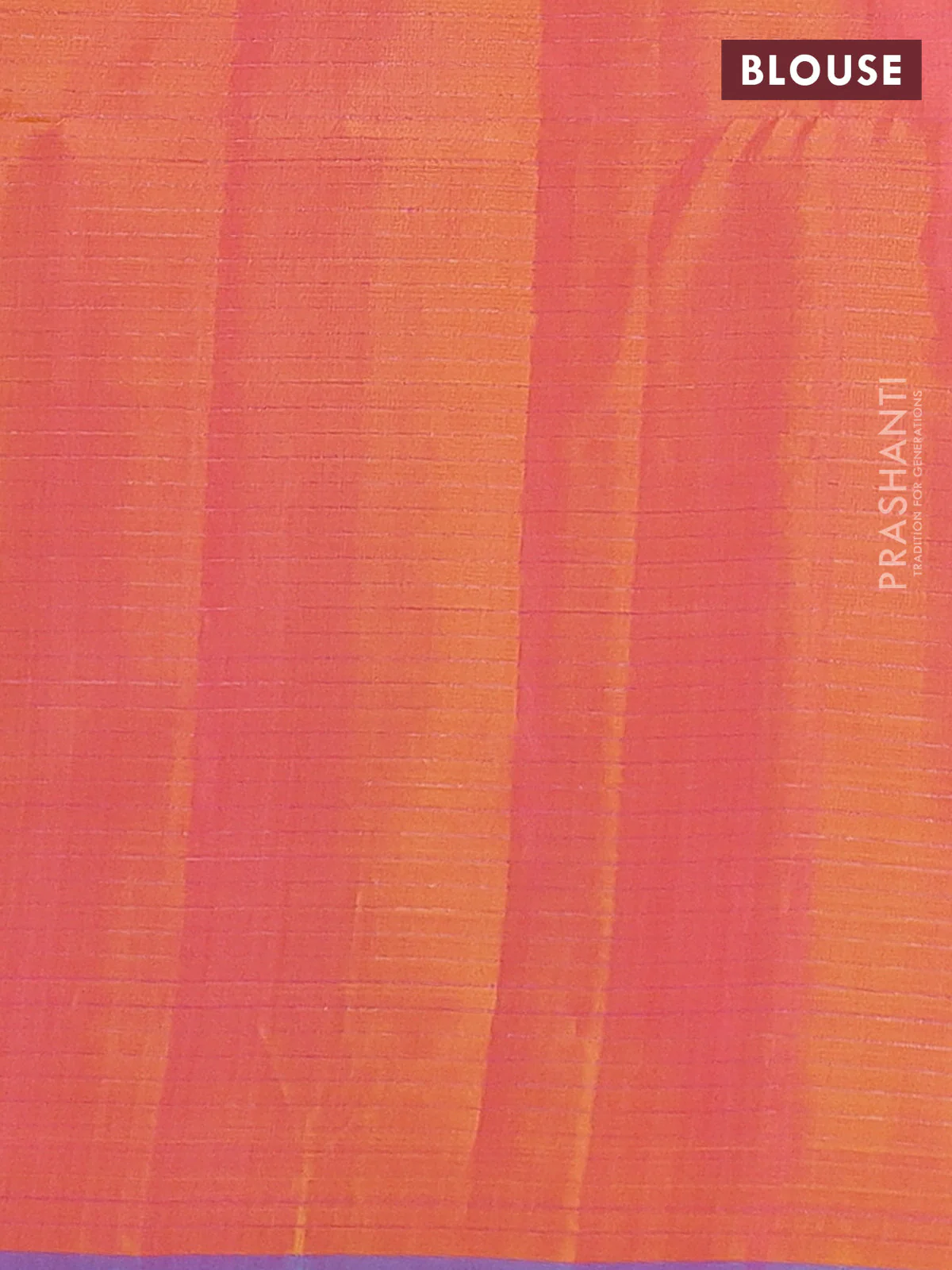 Pure soft silk saree dual shade of pinkish orange with allover checks & annam buttas and piping border - Image 4