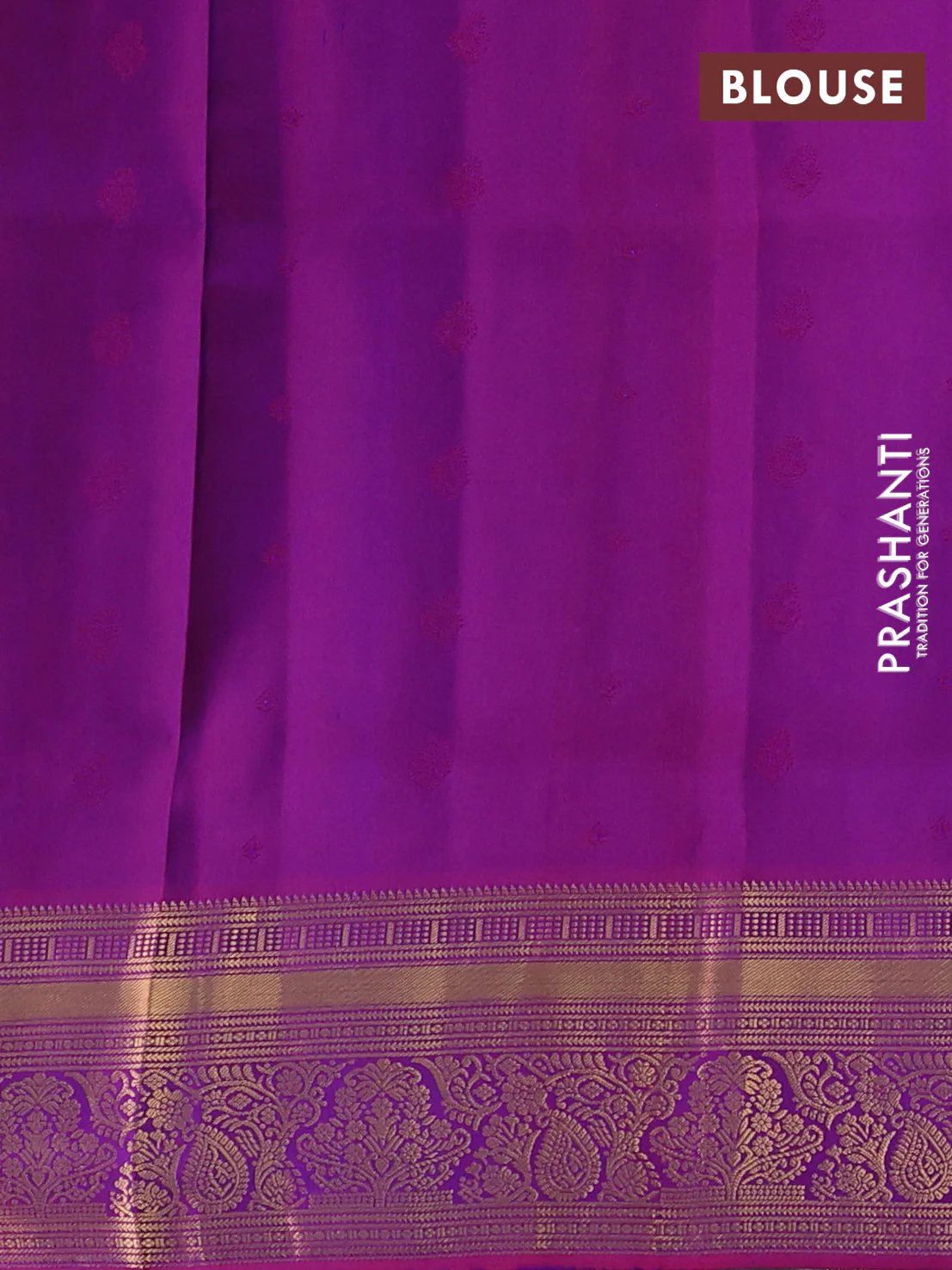 Pure soft silk saree dual shade of teal bluish green and purple with allover zari woven buttas and rich zari woven border - Image 3