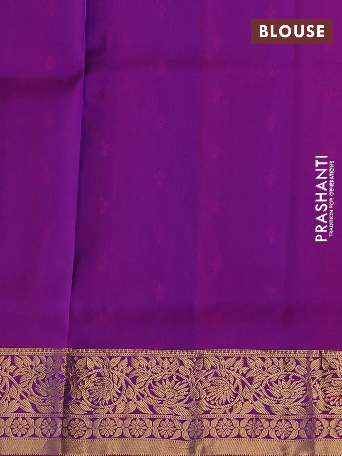 Pure soft silk saree dual shade of teal bluish green and purple with allover zari woven buttas and zari woven floral border - Image 3