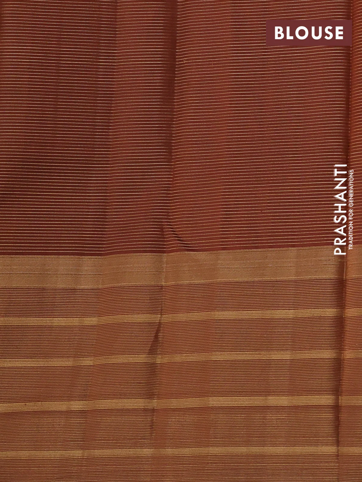 Pure soft silk saree dual shade of teal green and brown with allover small zari checked pattern and long zari woven border - Image 4