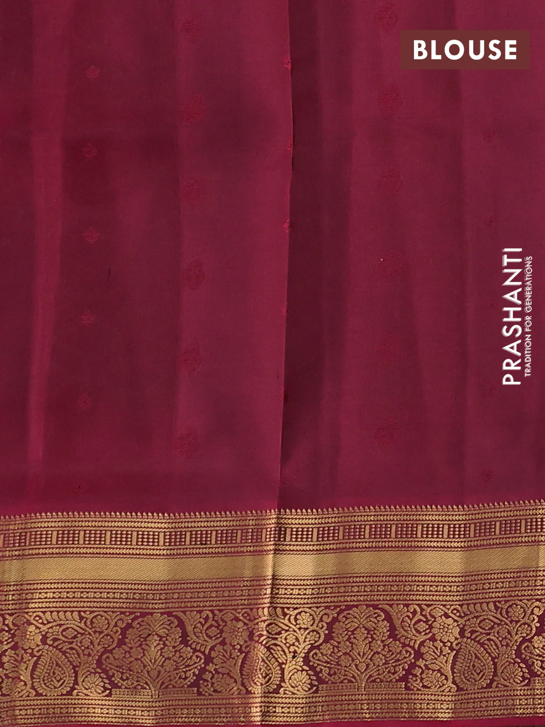 Pure soft silk saree green and dark magenta pink with allover zari woven buttas and rich zari woven border - Image 3