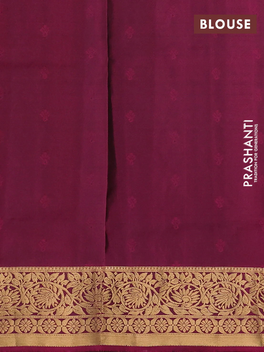 Pure soft silk saree green and dark magenta pink with allover zari woven buttas and zari woven floral border - Image 3