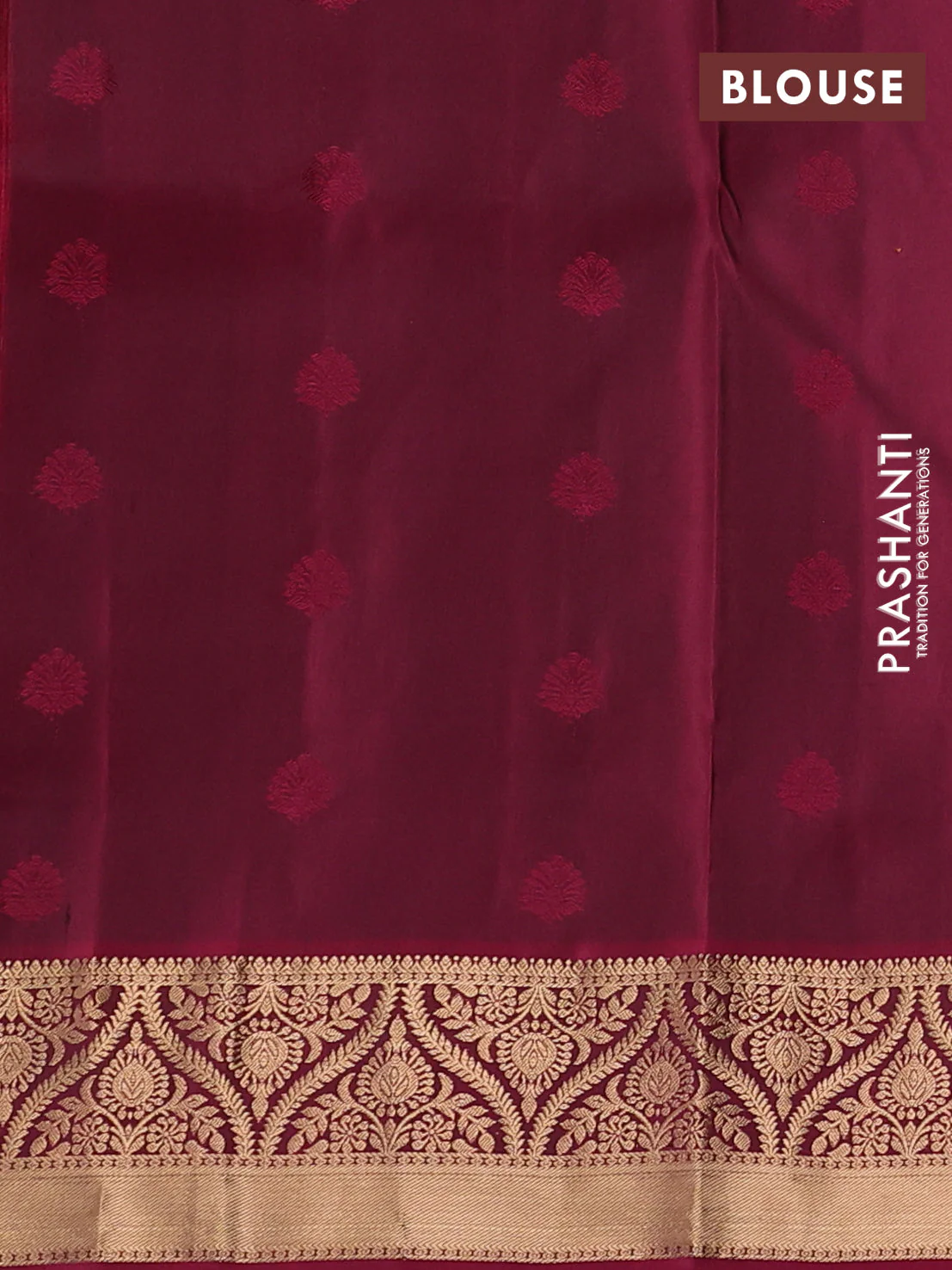 Pure soft silk saree green and maroon with allover zari woven buttas and zari woven border - Image 3