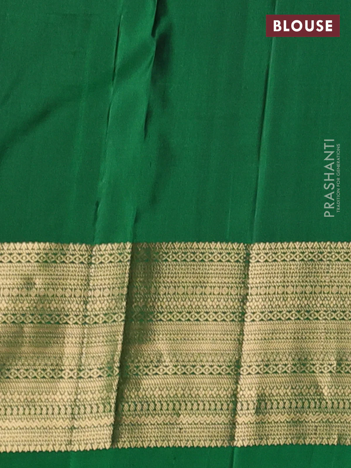 Pure soft silk saree green with thread zari woven buttas and zari woven border - Image 4