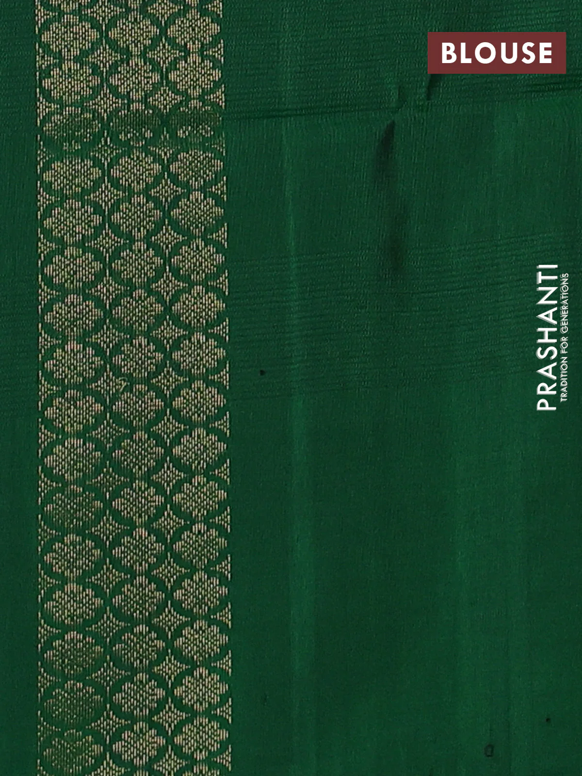 Pure soft silk saree green with zari woven buttas and zari woven border - Image 4