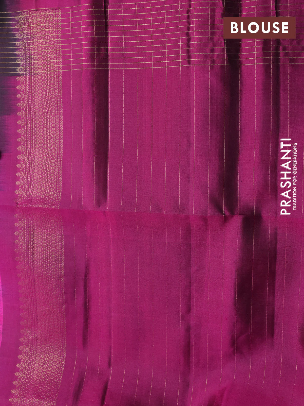 Pure soft silk saree grey and purple with allover zari weaves & buttas and zari woven checked border - Image 4