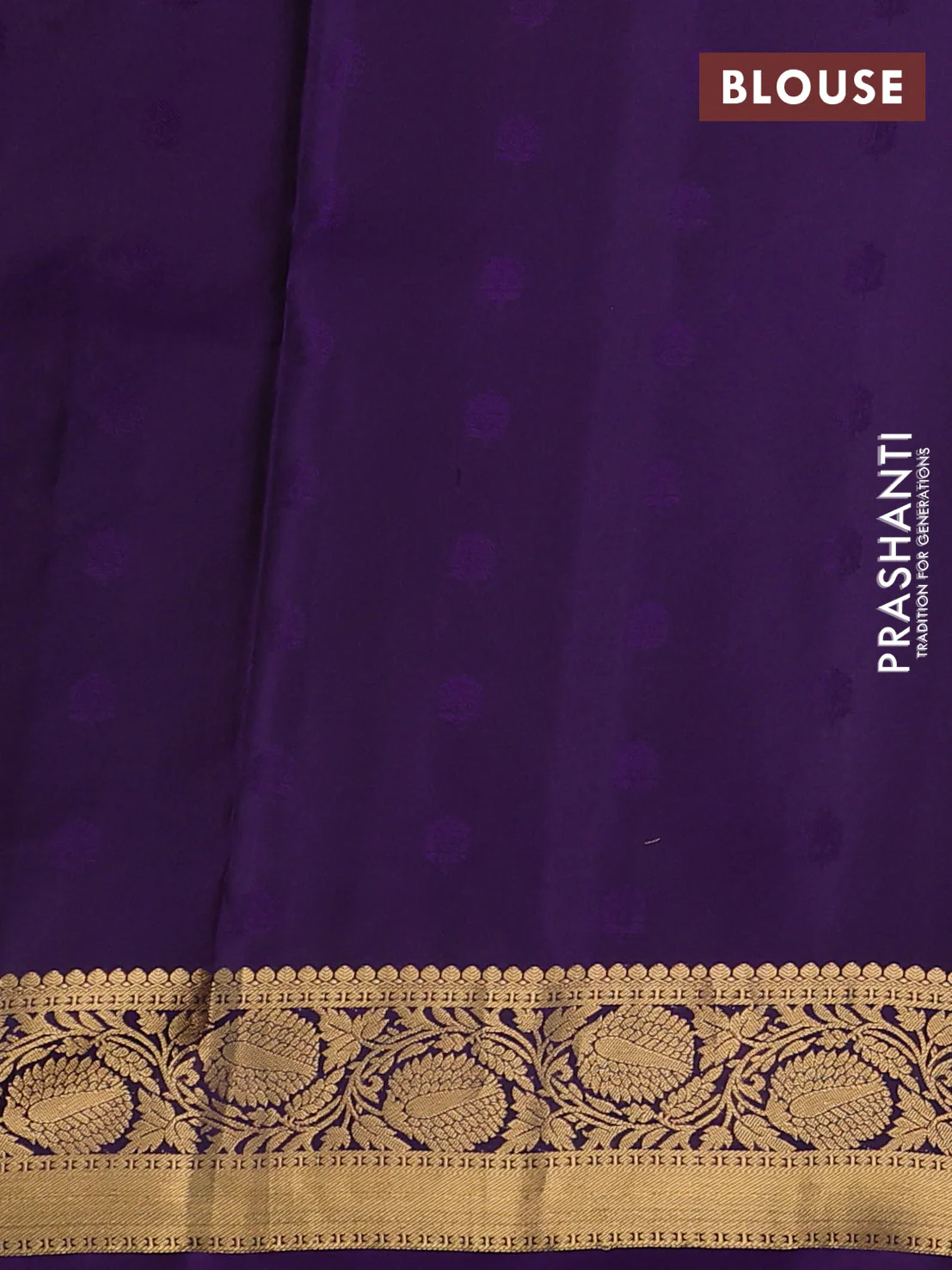 Pure soft silk saree grey and violet with allover zari woven buttas and floral zari woven border - Image 3