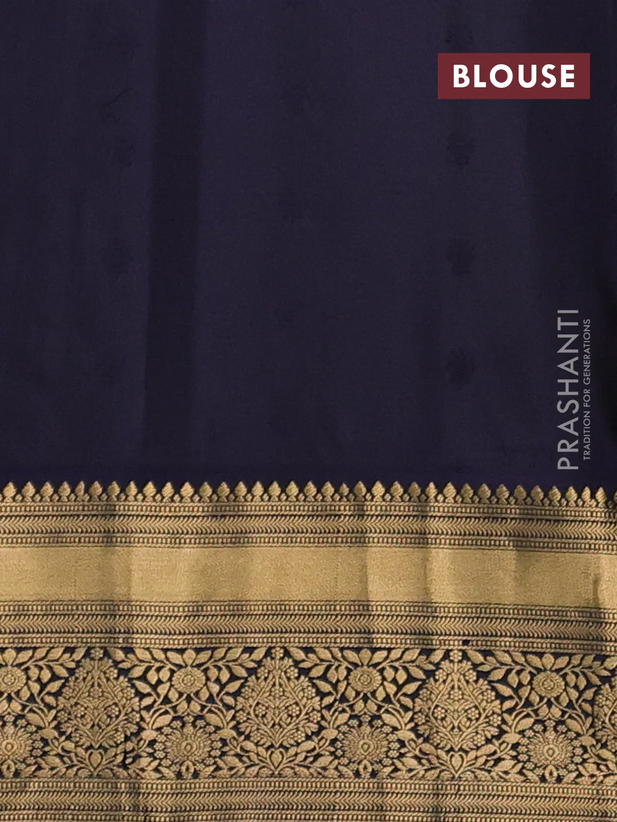 Pure soft silk saree grey shade and navy blue with allover zari woven buttas and zari woven border - Image 3