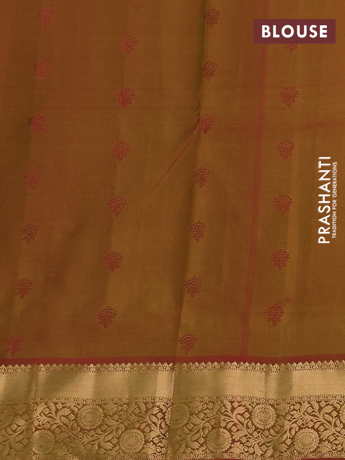 Pure soft silk saree lime yellow and dual shade of pinkish green with allover zari woven buttas and zari woven floral border - Image 3