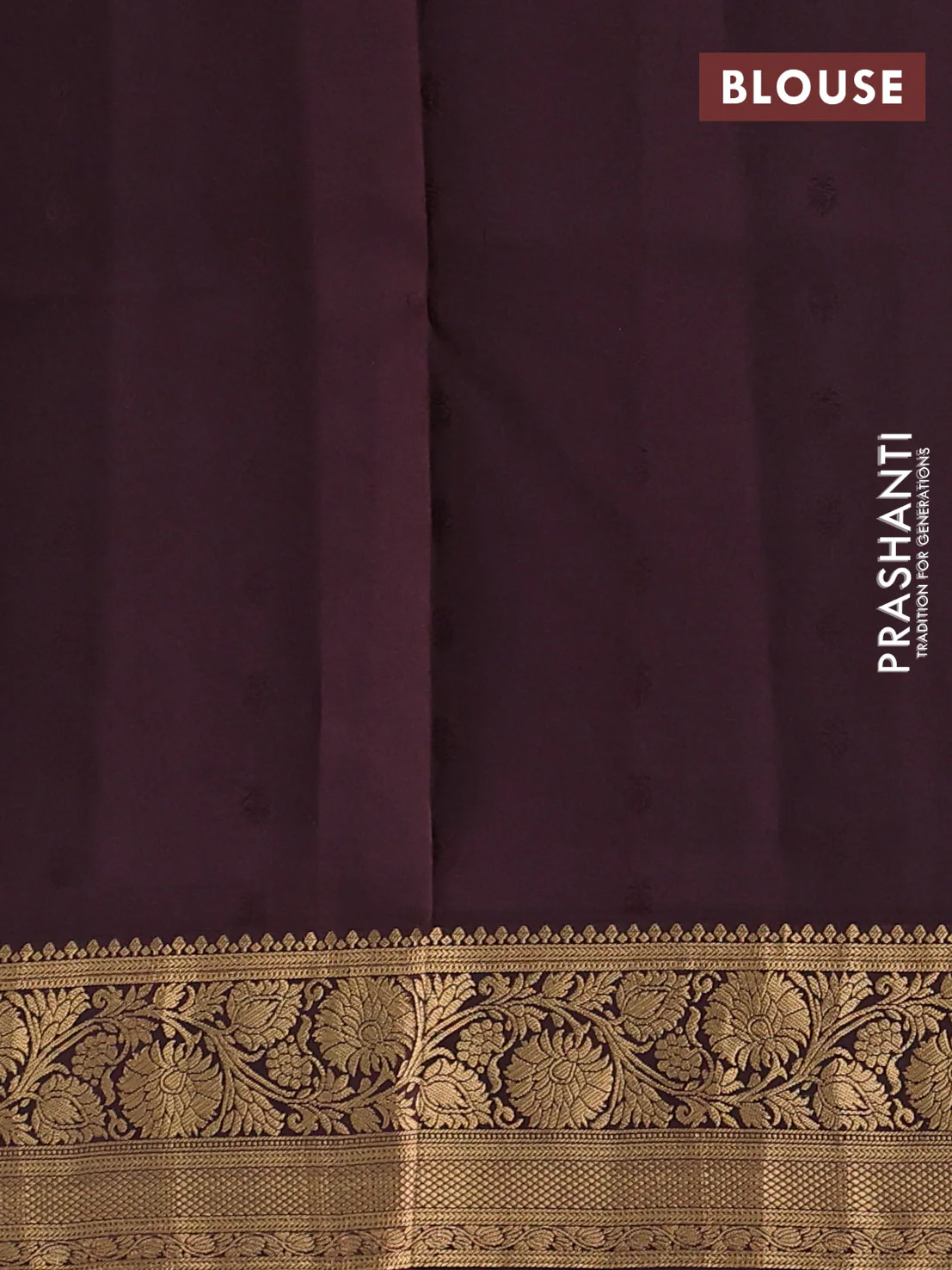 Pure soft silk saree magenta pink and coffee brown with allover zari woven buttas and rich zari woven border - Image 3