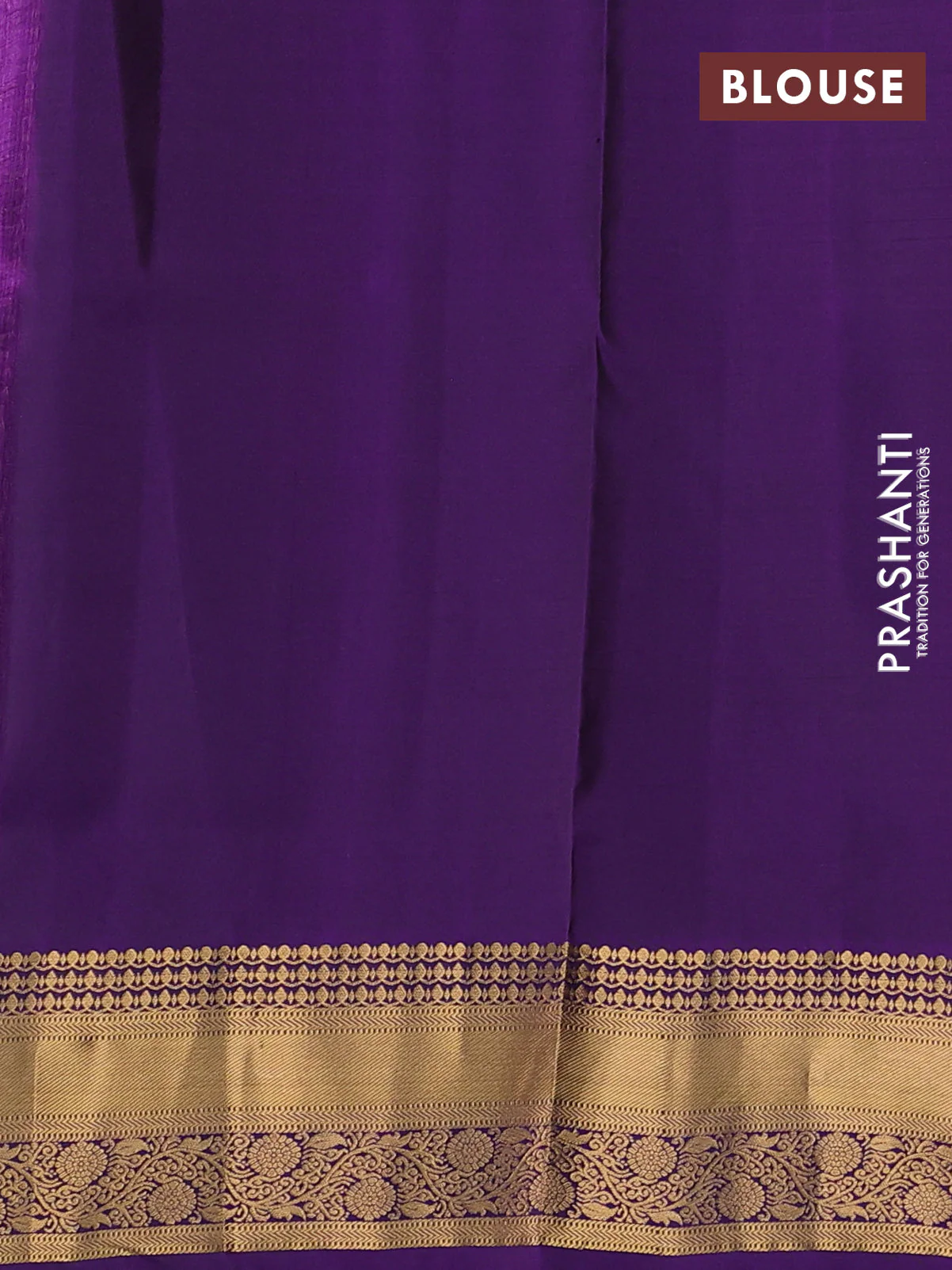 Pure soft silk saree maroon and violet with allover zari woven buttas and rich zari woven border - Image 3