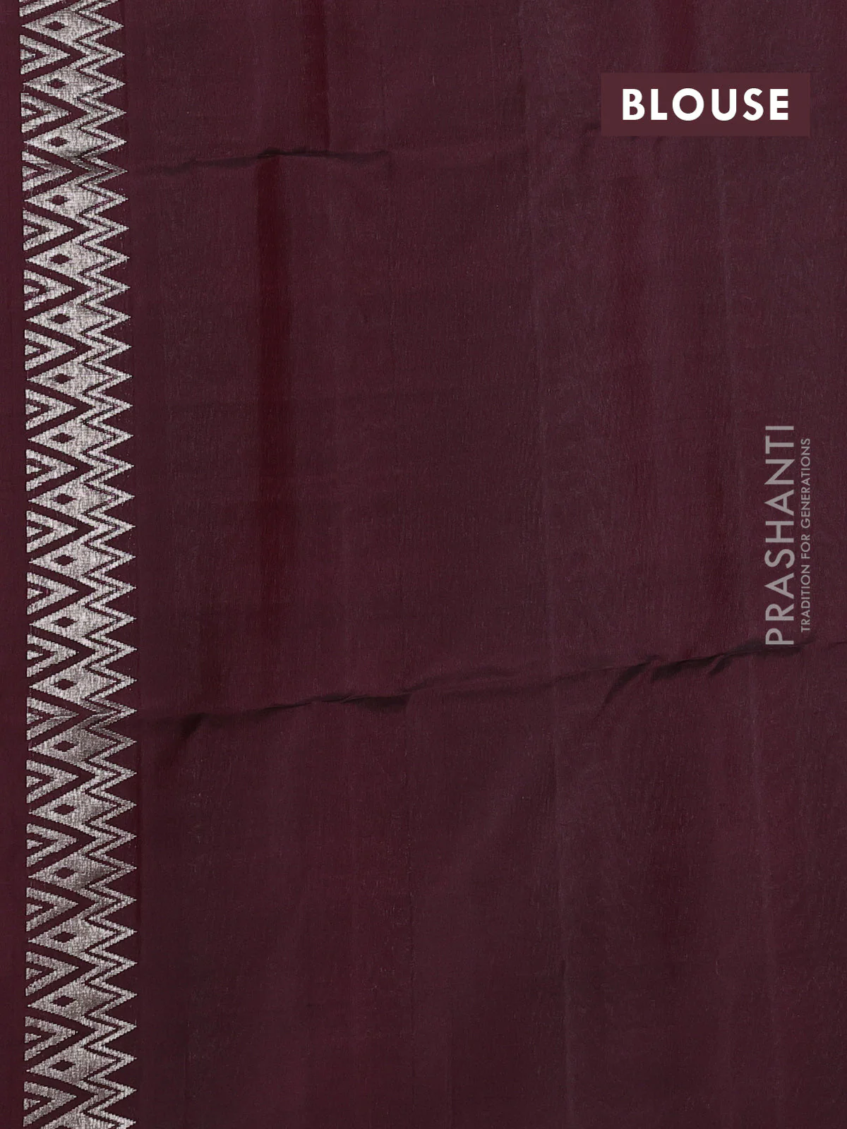 Pure soft silk saree maroon with elephant zari woven buttas in borderless style - Image 4