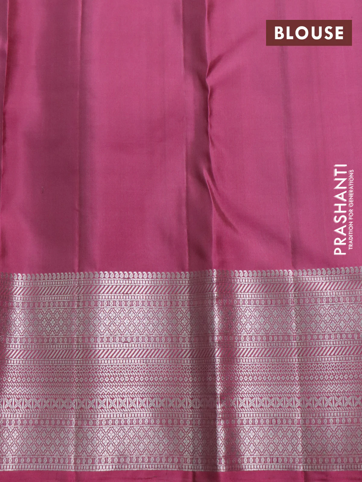 Pure soft silk saree mauve pink with allover zari brocade weaves and silver zari woven border - Image 4