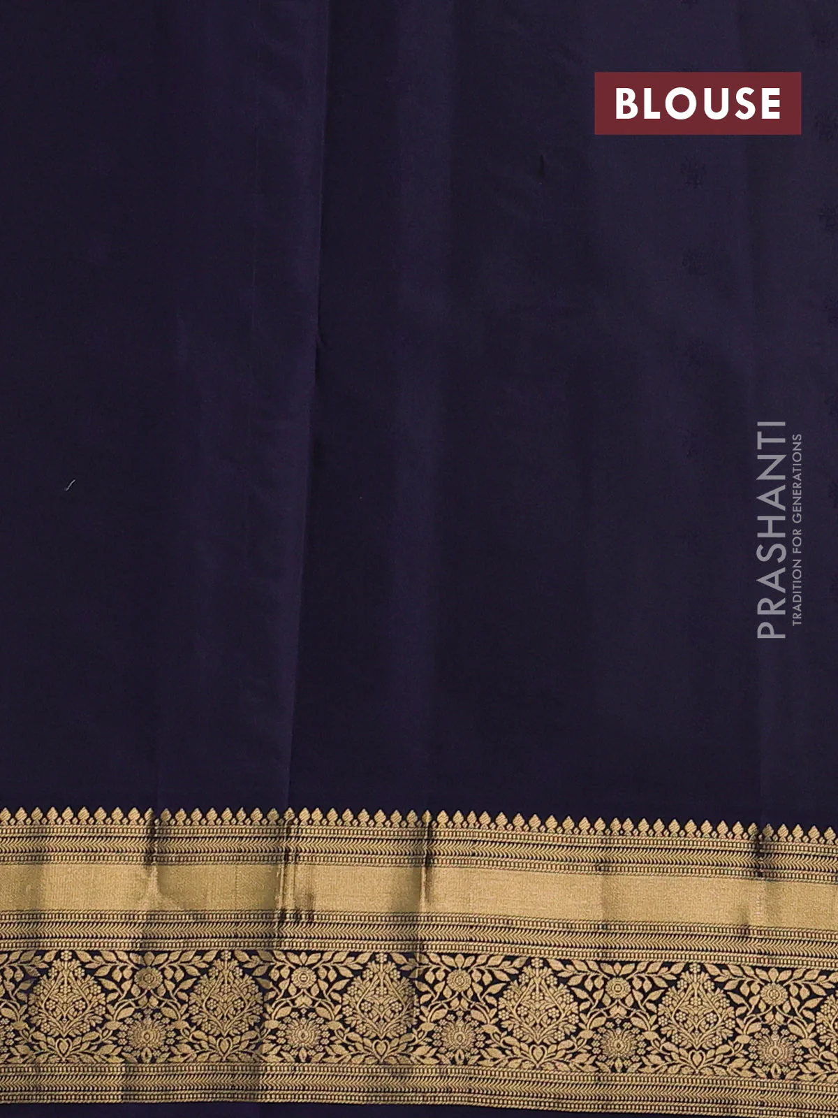 Pure soft silk saree mehendi green and navy blue with allover zari woven buttas and floral zari woven border - Image 3