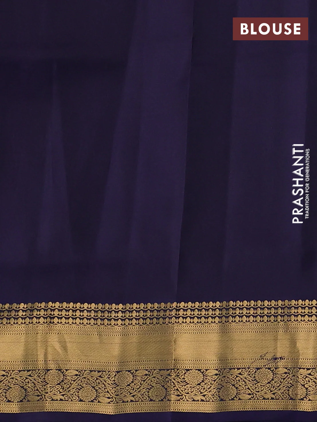 Pure soft silk saree mehendi green and navy blue with allover zari woven buttas and rich zari woven border - Image 3