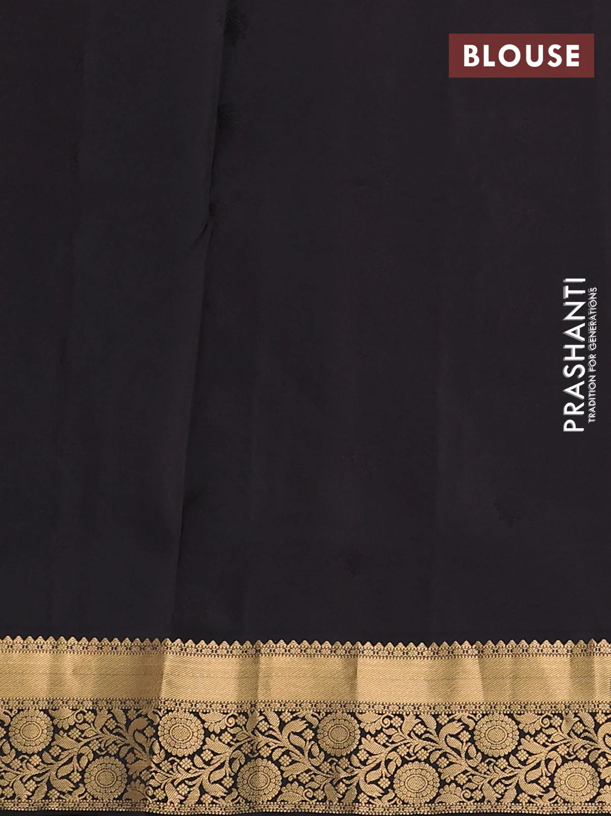 Pure soft silk saree pastel blue and black with allover zari woven buttas and zari woven floral border - Image 3