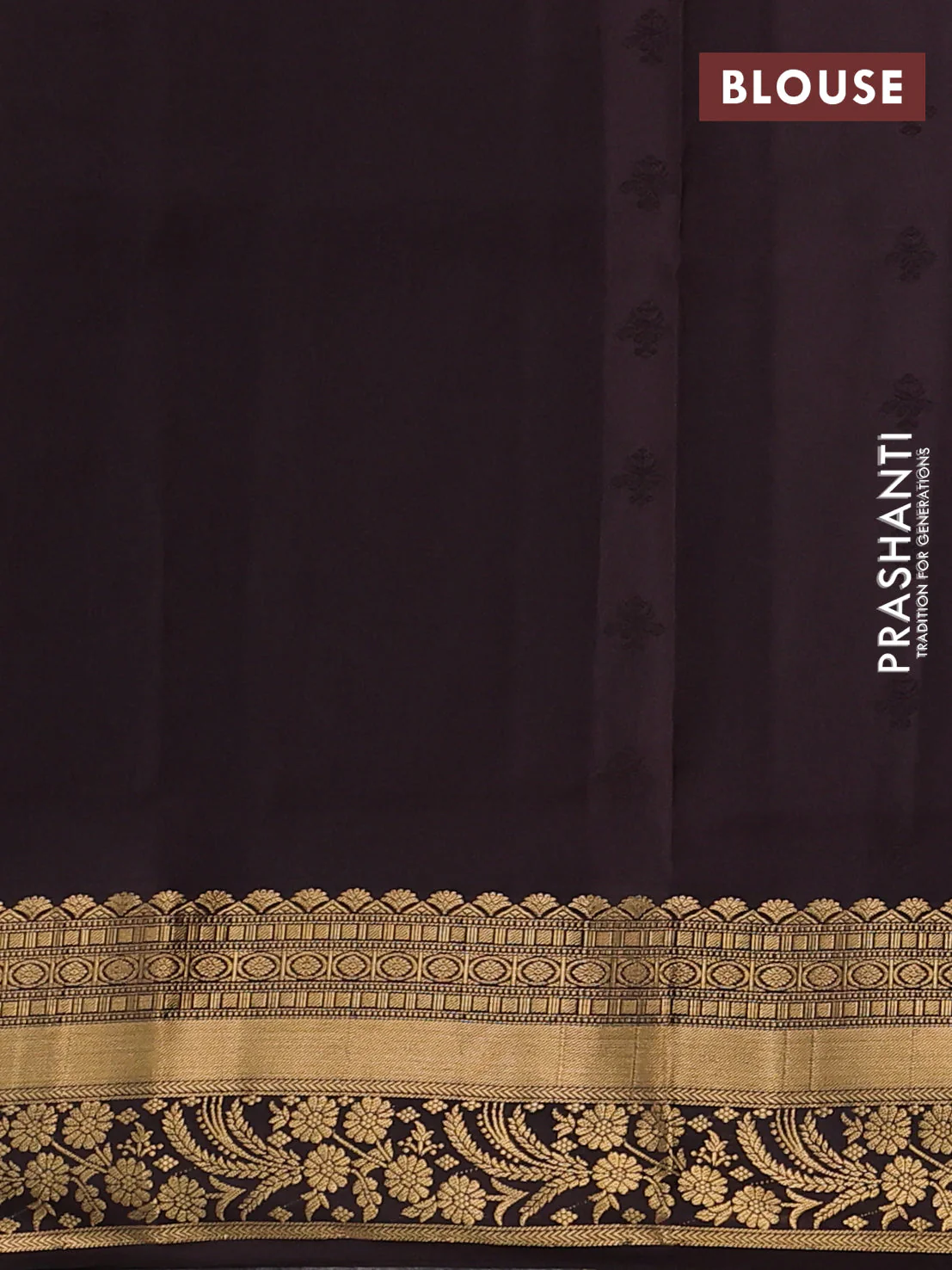 Pure soft silk saree pastel blue and coffee brown with allover zari woven buttas and zari woven border - Image 3