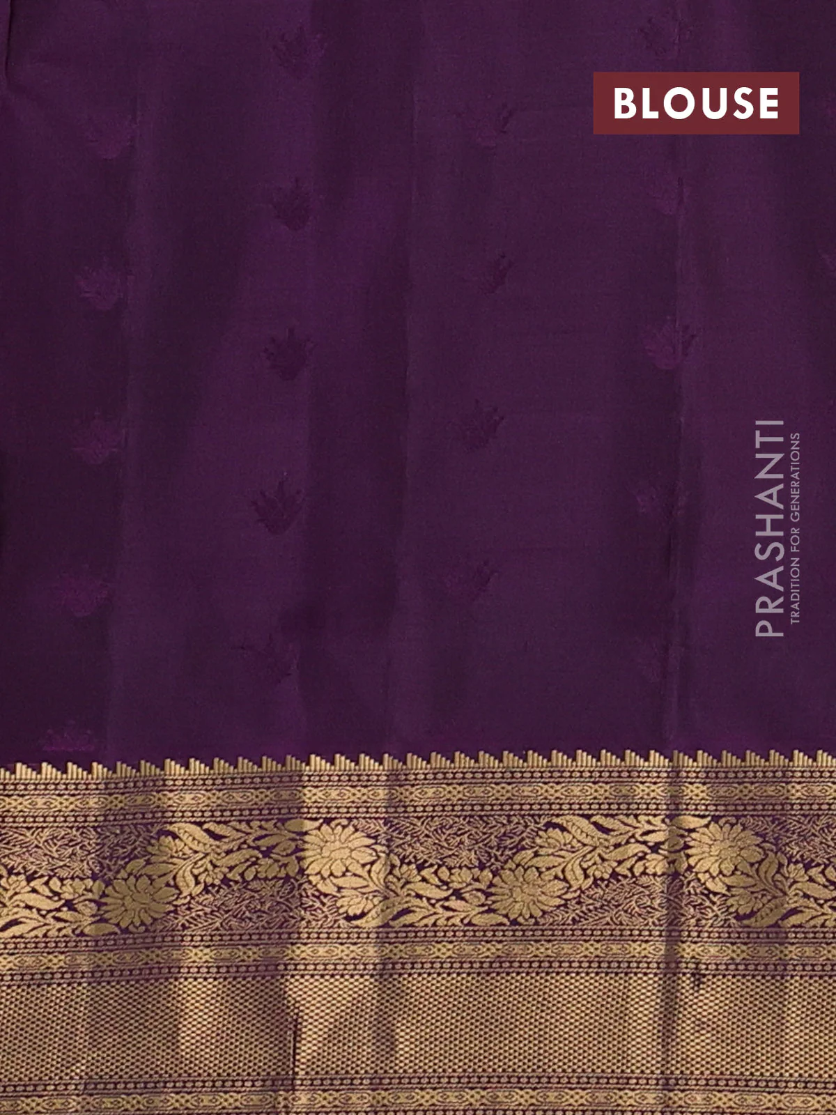 Pure soft silk saree pastel green and deep purple with allover zari woven buttas and rich zari woven border - Image 3