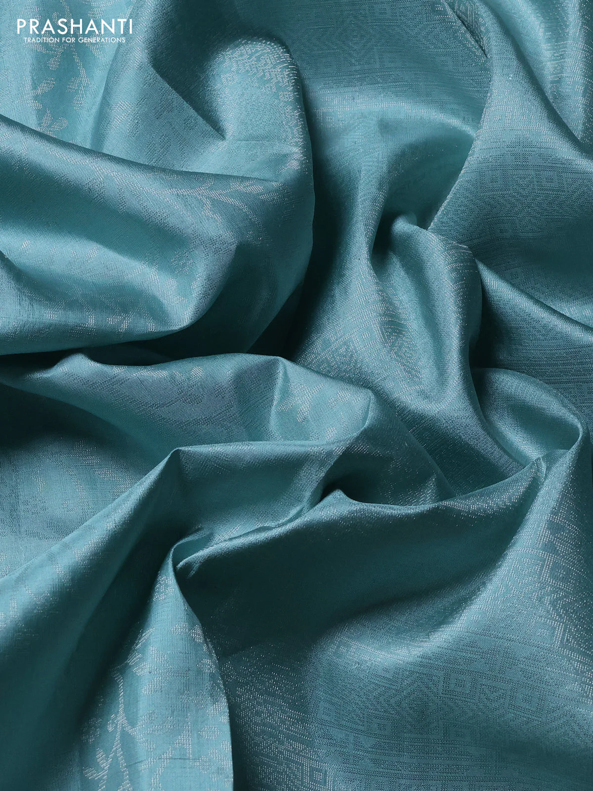 Pure soft silk saree pastel green with allover zari brocade weaves and zari woven border - Image 3