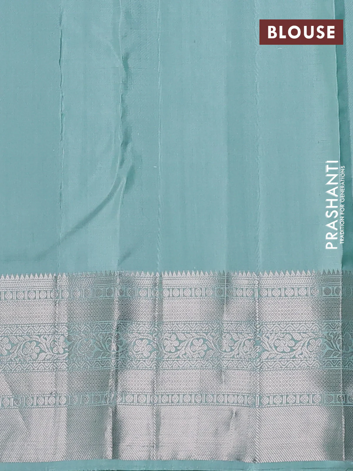 Pure soft silk saree pastel green with allover zari brocade weaves and zari woven border - Image 4