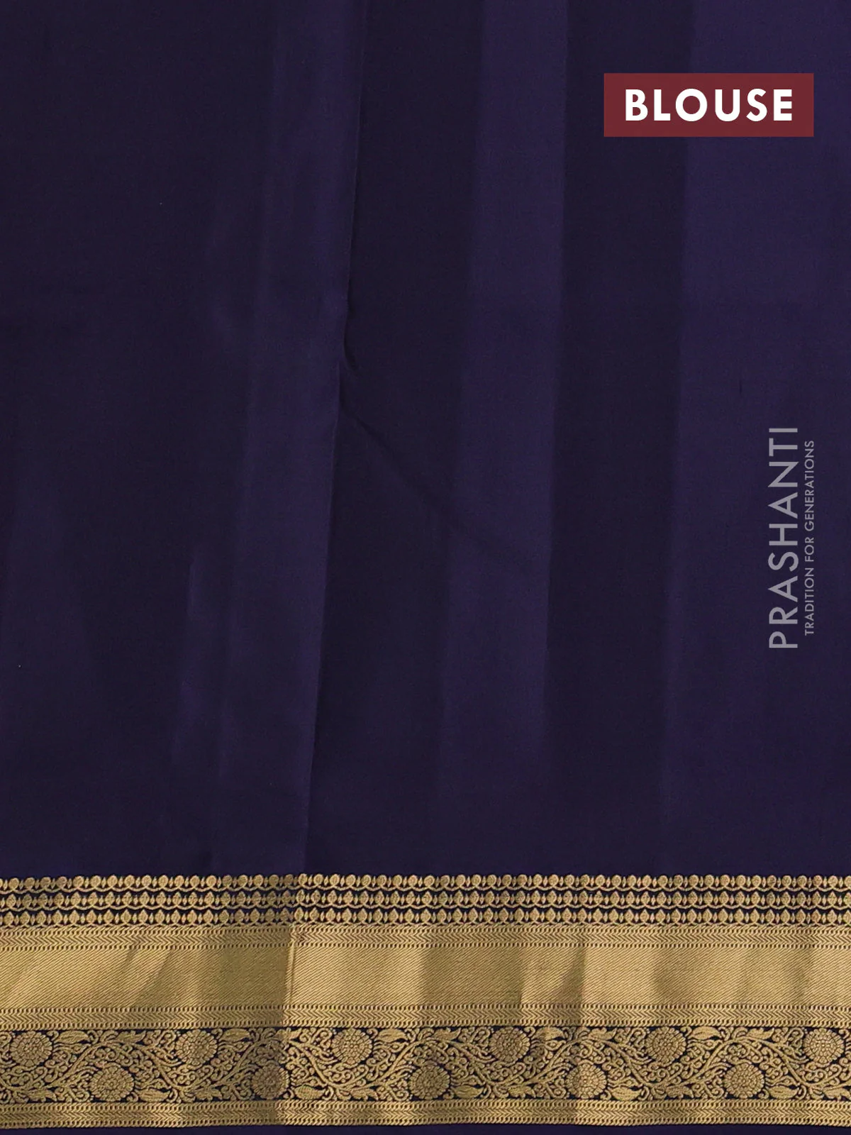 Pure soft silk saree pastel purple and navy blue with allover zari woven buttas and rich zari woven border - Image 3
